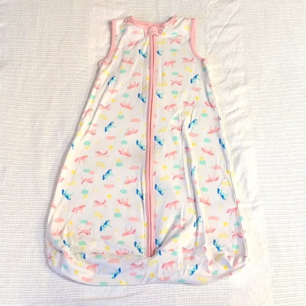 Carter's Medium 6-9 months Pink Unicorn Cotton Zippered Sleep Sack